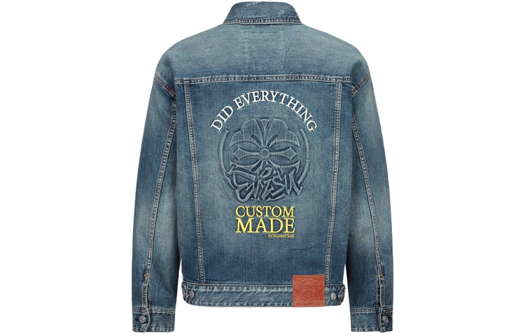 EVISU  Floral Embossed Denim Jacket in Blue 2ESHTM3DJ710LFCS 圖 3