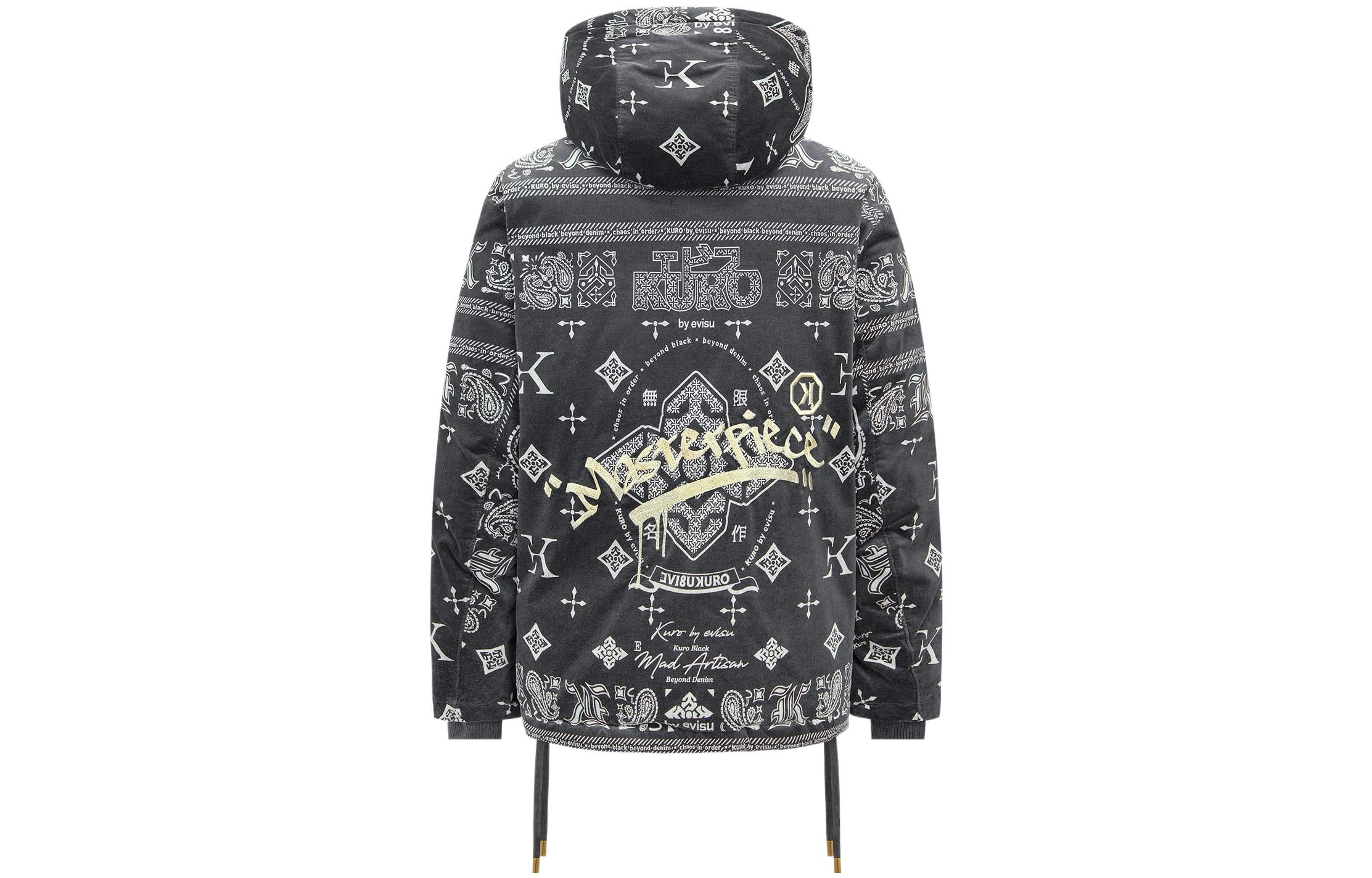 Lookbook EVISU 全印花标志拉链连帽衫 煤灰色 2EAGNM2NJ787XXCS