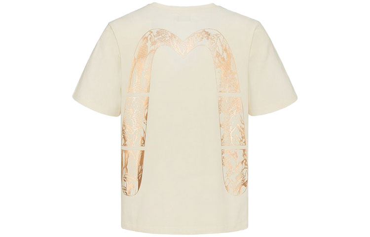 Shop EVISU ゴールドプリント ビッグM 半袖Tシャツ 2ESHTM1TS501XX