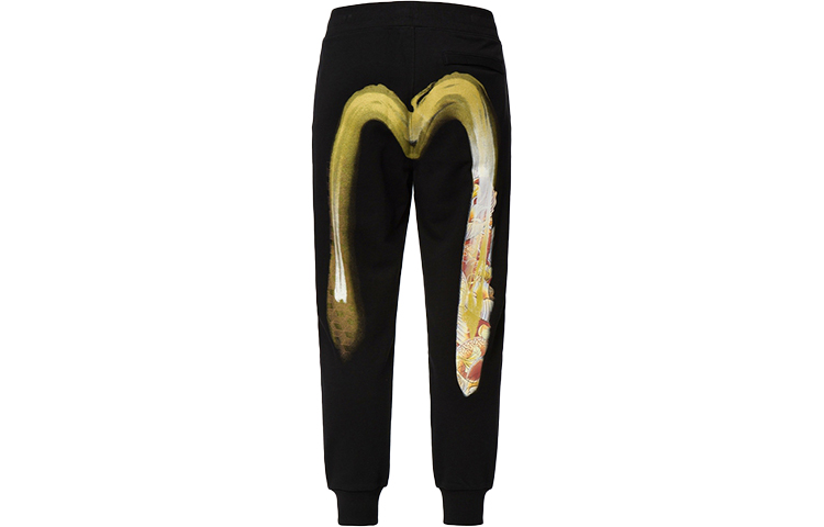 EVISU  Golden Print Hand-Brushed M Logo Joggers - Slim Fit Sports Pants 2EAHTM2SP323XXCT