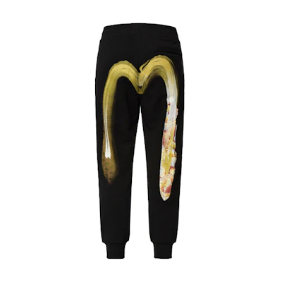 EVISU Golden Print Hand-Brushed M Logo Joggers - Slim Fit Sports Pants 2EAHTM2SP323XXCT