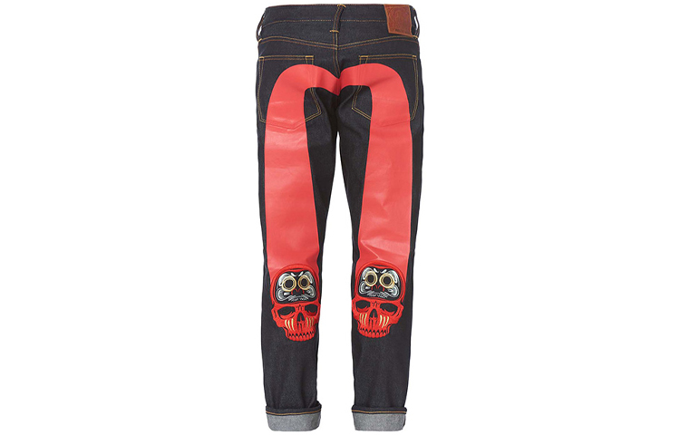 EVISU  Graphic Print Slim Fit Jeans - Black 1EAADM8JE14410