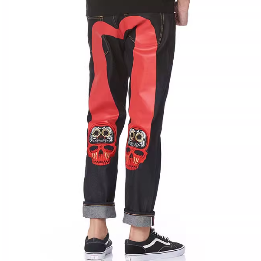 EVISU  Graphic Print Slim Fit Jeans - Black 1EAADM8JE14410 圖 4