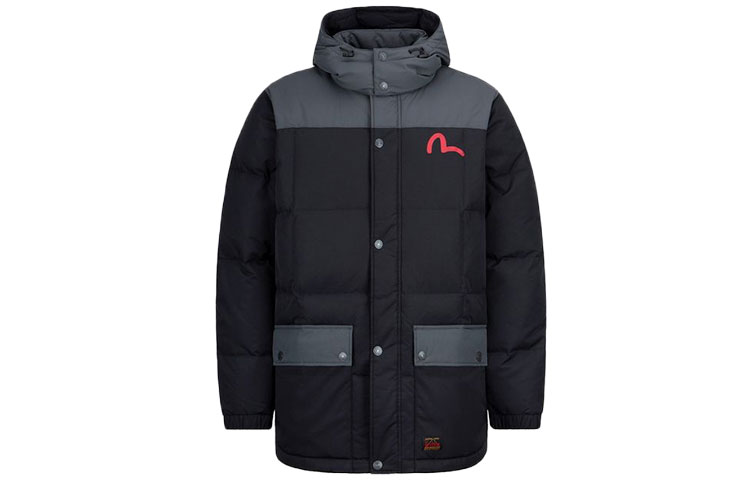 EVISU  Graphic Printed Hooded Down Jacket - Black 2EAEPM1NC721MLNY 圖 2