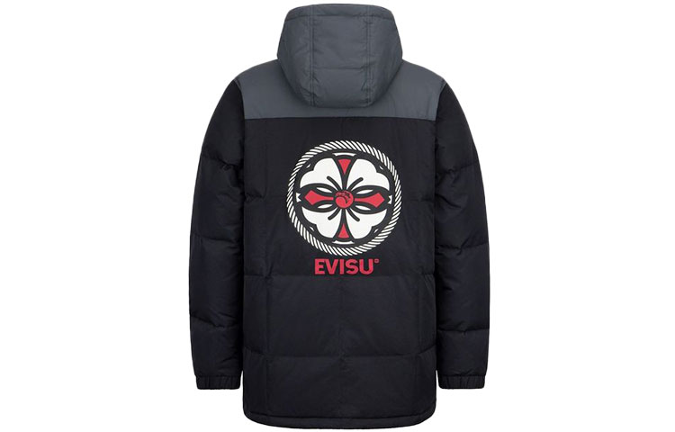 EVISU  Graphic Printed Hooded Down Jacket - Black 2EAEPM1NC721MLNY 圖 3
