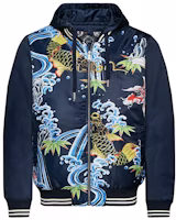 EVISU Hoodie Jacket with Small M Embroidery and Painted Koi Design. 1EAHTM9JK721XX EVISU Hoodie Jacket with Small M Embroidery and Painted Koi Design. 1EAHTM9JK721XX