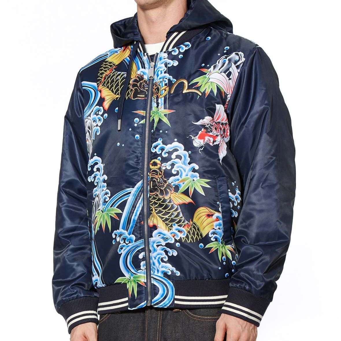 Details for EVISU 小M刺繡與手繪鯉魚設計連帽外套 1EAHTM9JK721XX