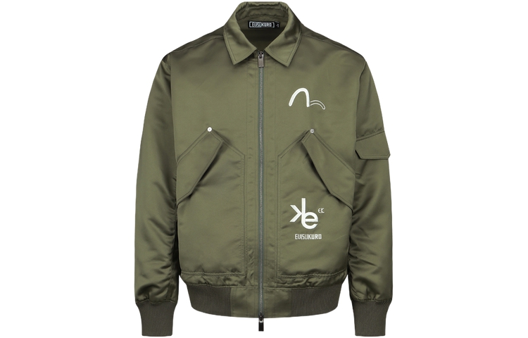 EVISU  Jacket - Logo Print, Baseball Collar, Zip-Up, Seagull Embroidery 2EAGNM3JK1921OSPL 圖 2