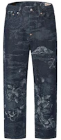 EVISU Japanese Embossed Pattern Denim Jeans in Blue. 2ESHTM2JE134STCT EVISU Japanese Embossed Pattern Denim Jeans in Blue. 2ESHTM2JE134STCT