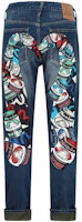 EVISU Jeans with Large M and Buddha Head Print 2EAHTM3JE890417CS EVISU Jeans with Large M and Buddha Head Print 2EAHTM3JE890417CS