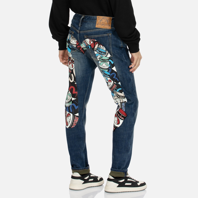 EVISU  Jeans with Large M and Buddha Head Print 2EAHTM3JE890417CS 圖 4