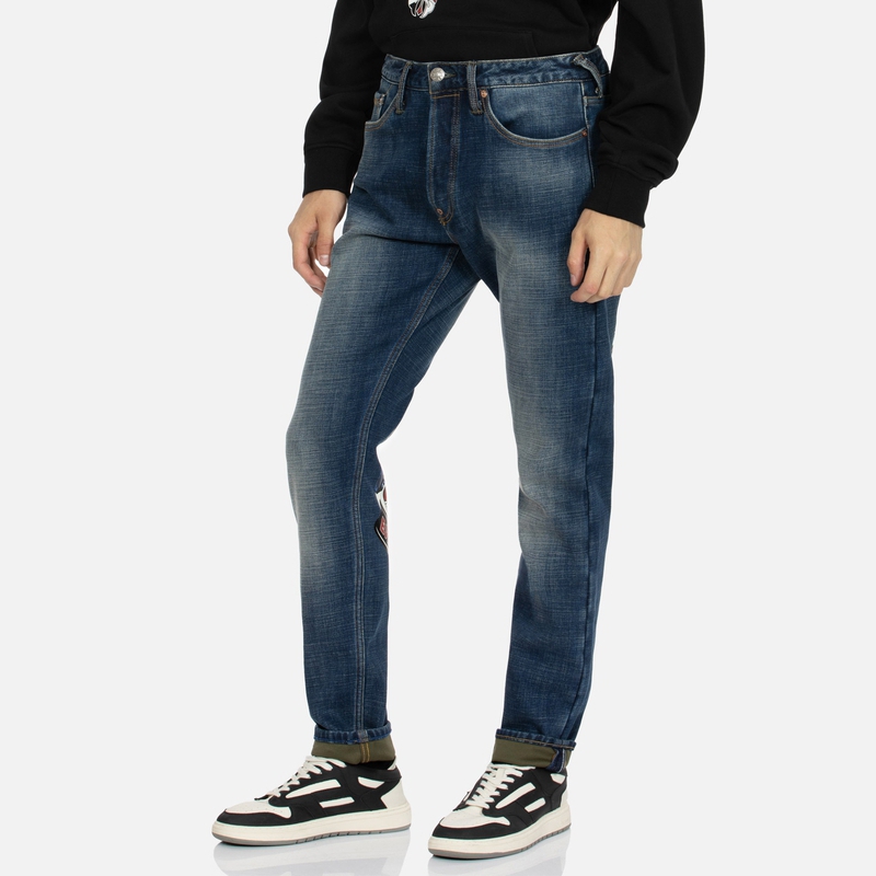 EVISU  Jeans with Large M and Buddha Head Print 2EAHTM3JE890417CS 圖 5