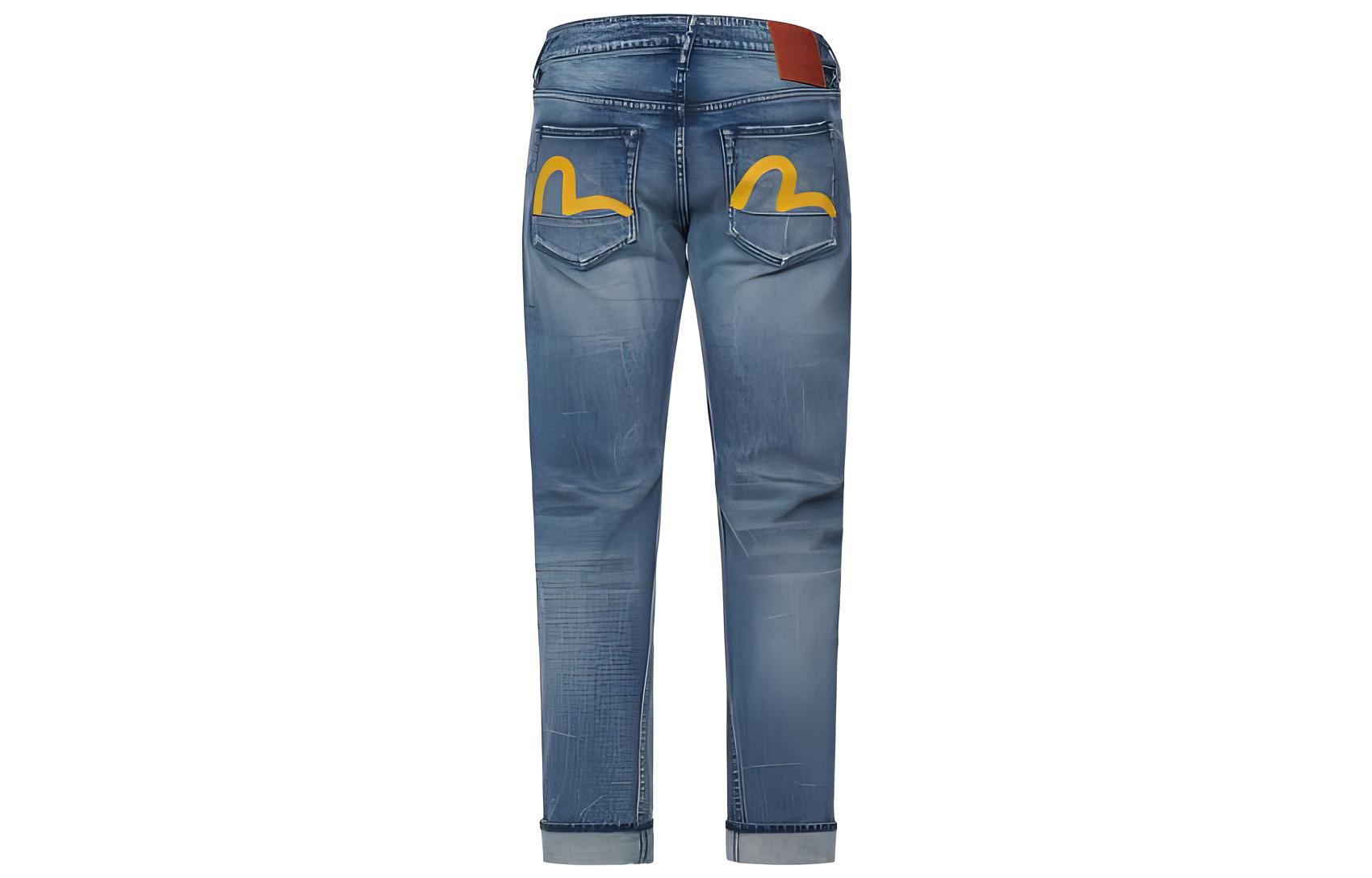 EVISU  Jeans with Seagull Print Pocket - Denim Blue. 2ESHTM2JE9103DCS