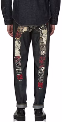EVISU Jeans with Thunder and Wind God Side Graphics. 2ESHTM1JE90317 Purchase EVISU Jeans with Thunder and Wind God Side Graphics. 2ESHTM1JE90317