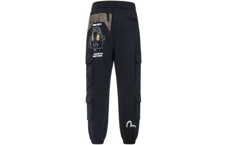 EVISU  Jogger Pants Black with Seagull Pocket Buddha Design 2ESHTM3SP572LFCT 圖 2