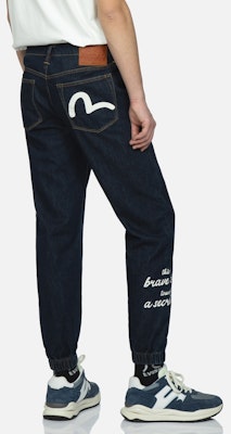 EVISU海鷗標語印花藍色丹寧休閒運動褲。 2ESHTM3JO169XXCX Purchase EVISU海鷗標語印花藍色丹寧休閒運動褲。 2ESHTM3JO169XXCX