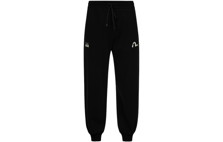 Lookbook EVISU 神奈川海浪印花休閒長褲- 黑色寬鬆版型運動褲 2ESHTM4SP7094RXCT