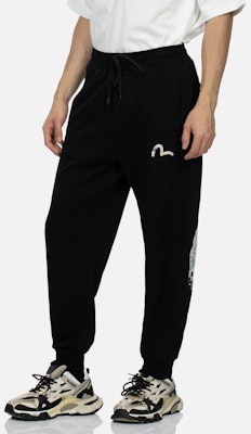 EVISU 神奈川海浪印花休閒長褲- 黑色寬鬆版型運動褲 2ESHTM4SP7094RXCT Purchase EVISU 神奈川海浪印花休閒長褲- 黑色寬鬆版型運動褲 2ESHTM4SP7094RXCT