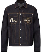 EVISU Koi Fish Embroidered Denim Jacket Fashion Style 2EAHTM2DJ705XXCT EVISU Koi Fish Embroidered Denim Jacket Fashion Style 2EAHTM2DJ705XXCT