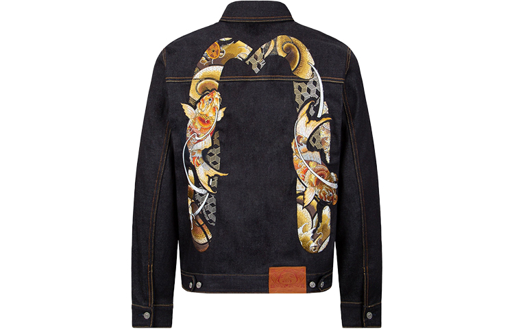 EVISU  Koi Fish Embroidered Denim Jacket Fashion Style 2EAHTM2DJ705XXCT 圖 3