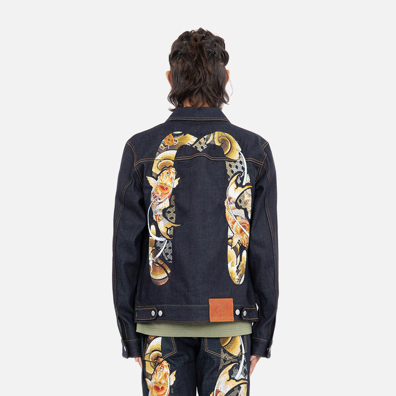 EVISU  Koi Fish Embroidered Denim Jacket Fashion Style 2EAHTM2DJ705XXCT 圖 5