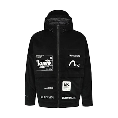 EVISU Letter Logo Printed Patchwork Hooded Jacket. 2EAGNM2JK719LFCQ
