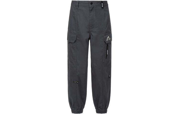 EVISU  Letter Print Cargo Jogger Pants Deep Gray 2ESGNM3PO234FFCT