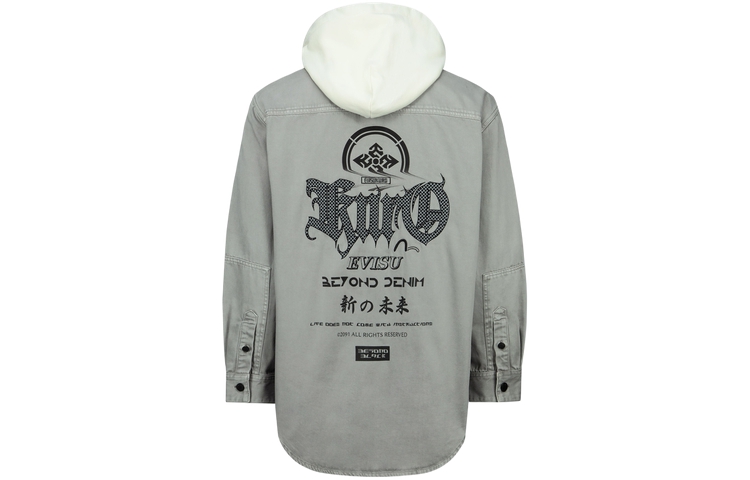 EVISU  Light Gray Letter Print Multi-Pocket Two-in-One Jacket 2ESGNM3SJ747LFCT 圖 2