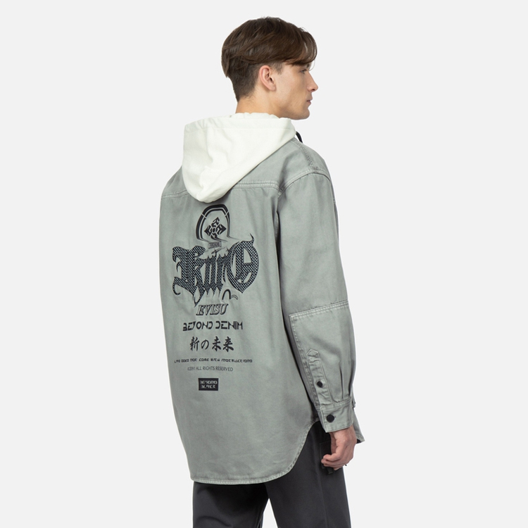 EVISU  Light Gray Letter Print Multi-Pocket Two-in-One Jacket 2ESGNM3SJ747LFCT 圖 5