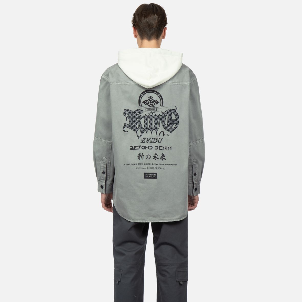 EVISU  Light Gray Letter Print Multi-Pocket Two-in-One Jacket 2ESGNM3SJ747LFCT 圖 7