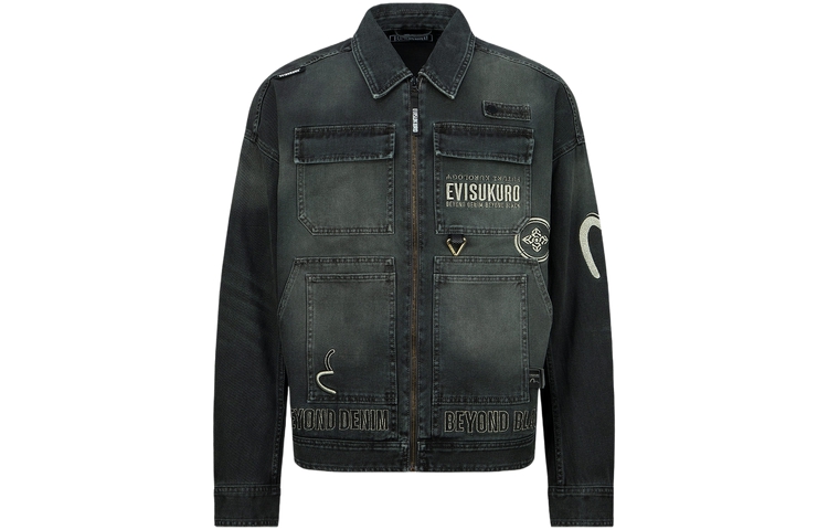 EVISU  Light Grey Seagull Embroidered Logo Long Sleeve Jacket. 2ESGNM3JK744FFCT 圖 3