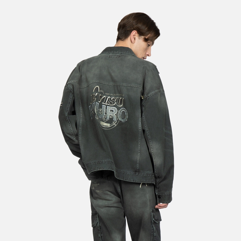 EVISU  Light Grey Seagull Embroidered Logo Long Sleeve Jacket. 2ESGNM3JK744FFCT 圖 5