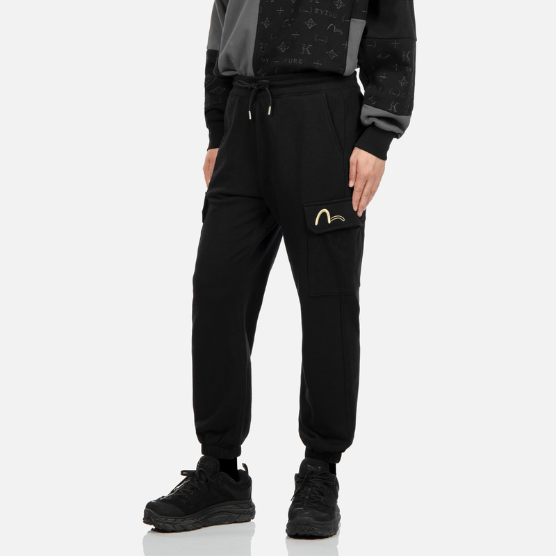 EVISU  Logo Embroidered Drawstring Jogger Casual Pants. 2EAGNM2SP462STCT 圖 4