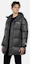 Shop EVISU 标志刺绣连帽羽绒服 - 深灰色 2EAADM2NC746XXPL