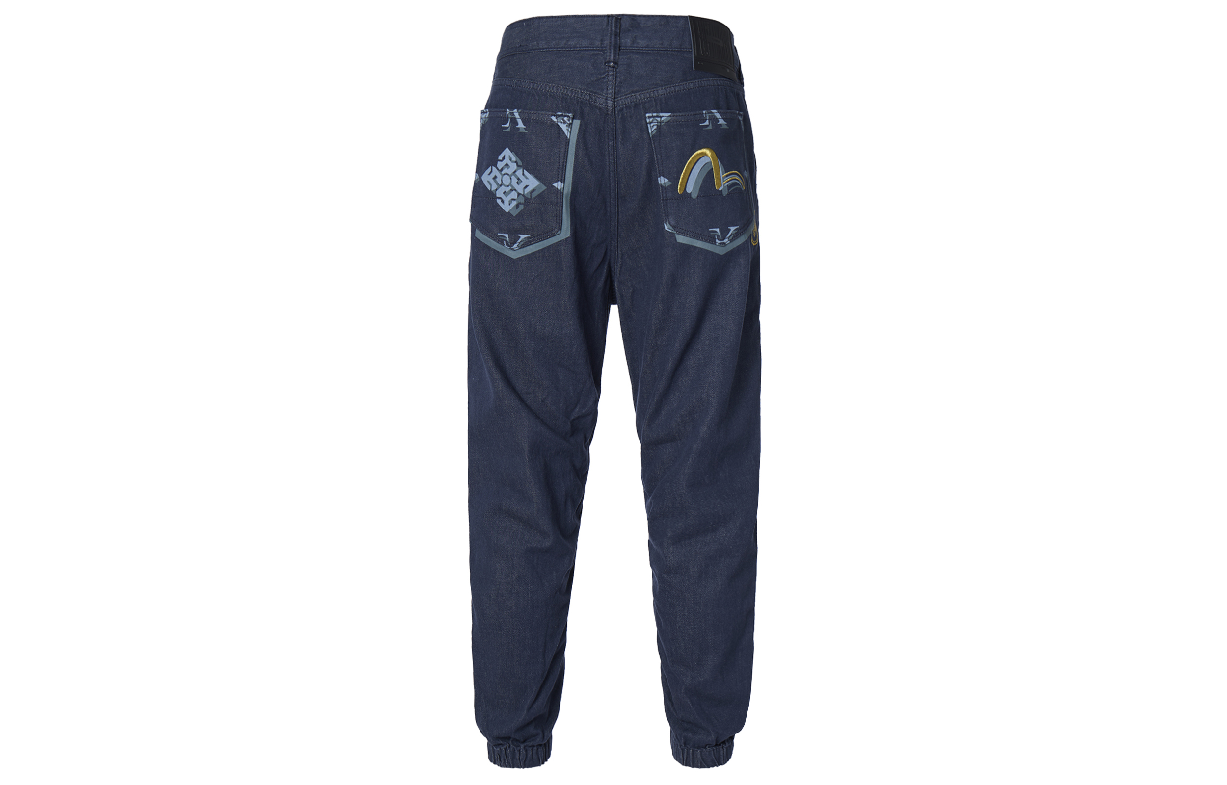 EVISU  Logo Embroidered Jogger Jeans in Denim Blue. 2EAGNM1JO1373DDN 圖 3