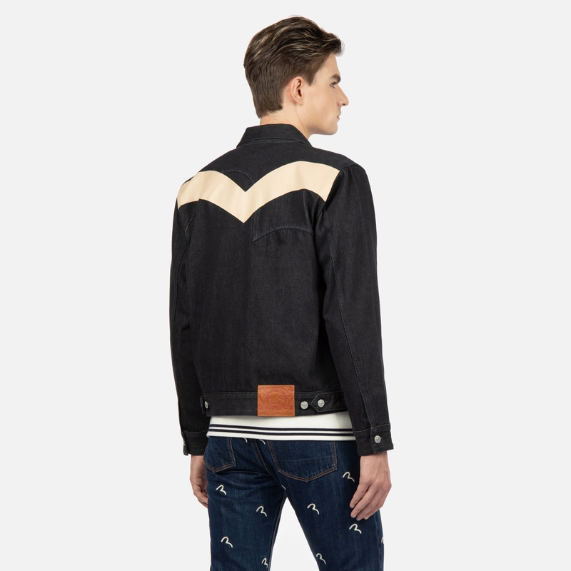 EVISU  Logo Print Button Denim Jacket - Blue 2EAHTM2DJ721XXCT 圖 5