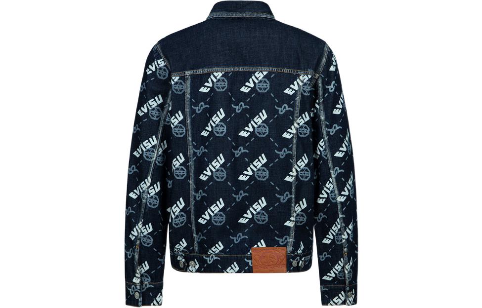 Lookbook EVISU Jaket Denim Cetak Logo Single-Breasted Biru Jeans 2ESHTM3DJ719XXCT