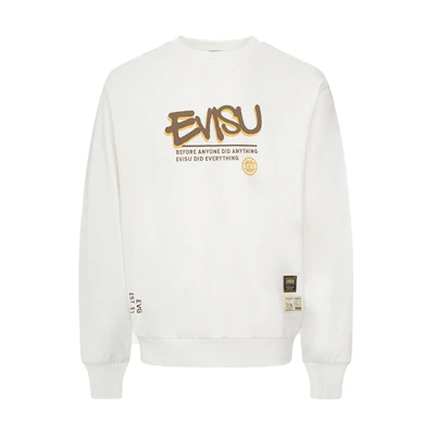 EVISU Long-Sleeve Sweatshirt with Logo and Letter Print. 2EAHTM2SW335RXCT