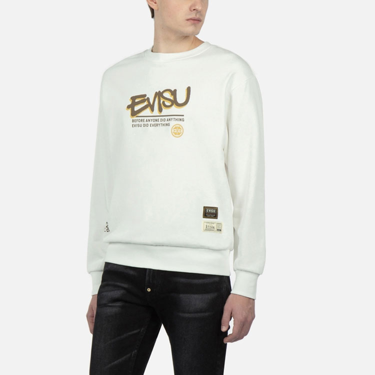 Shop EVISU Baju Lengan Panjang dengan Logo dan Cetakan Huruf. 2EAHTM2SW335RXCT