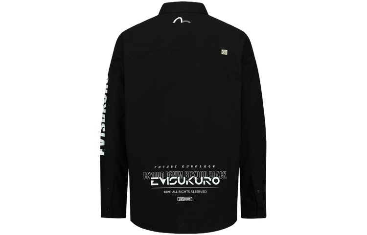 Order EVISU 黑色長袖襯衫，字母Logo印花設計及翻領款式。 2ESGNM3SL213RXCT