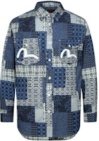EVISU Long Sleeve Shirt with All-Over Kamon and Seagull Pattern. 2ESHTM4SL7019RXCT EVISU Long Sleeve Shirt with All-Over Kamon and Seagull Pattern. 2ESHTM4SL7019RXCT