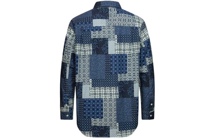 Lookbook 에비수 카몬 및 갈매기 패턴 올오버 긴팔 셔츠. 2ESHTM4SL7019RXCT