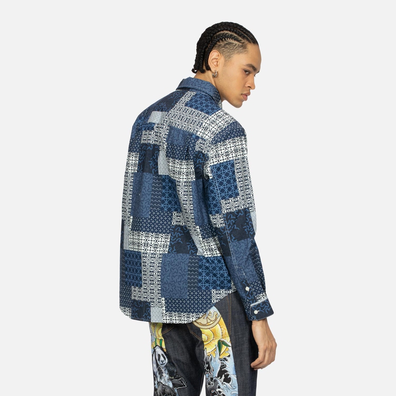 Purchase 에비수 카몬 및 갈매기 패턴 올오버 긴팔 셔츠. 2ESHTM4SL7019RXCT