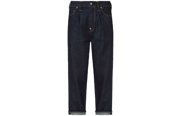EVISU  Loose Fit Two-Tone Seagull Denim Jeans in Blue. 2ESHTM2JE111BLCT