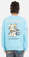Purchase EVISU Lucky Cat & Daruma Print Sweatshirt Off-White/Blue 2EAHTM2SW345RXCTMKBU