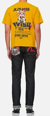 EVISU Camiseta Casual Ajustada con Gráfico de Gato de la Suerte. 2ESHTM1TS539XX 8