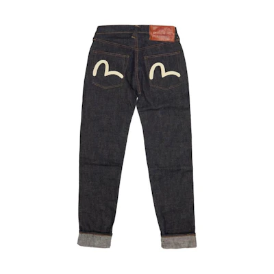 EVISU Mid-Rise Slim Fit Washed Denim Jeans in Blue 2EAJXM2JE110SLCT