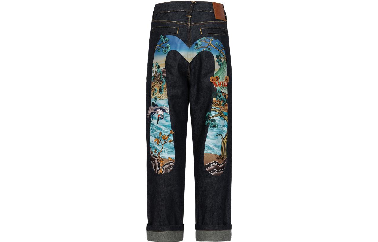 EVISU  Mid-Rise Wide-Leg Casual Denim Jeans 2EAHTM3JE7902WLCL 圖 3