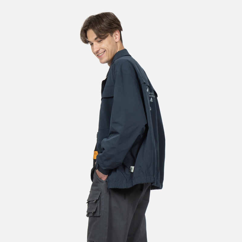 EVISU  Multi-Pocket Logo Print Stand Collar Jacket Deep Blue 2ESGNM3JK756RXPL 圖 5