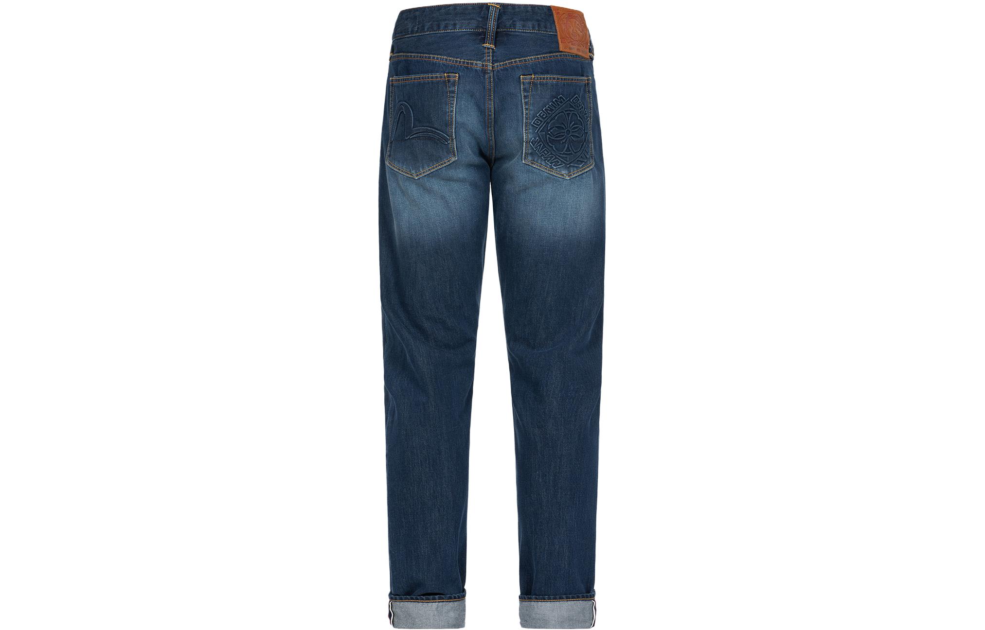 EVISU  Navy Seagull & Kamon Carrot Fit Straight Leg Jeans. 2EAHTM3JE106317CT 圖 3